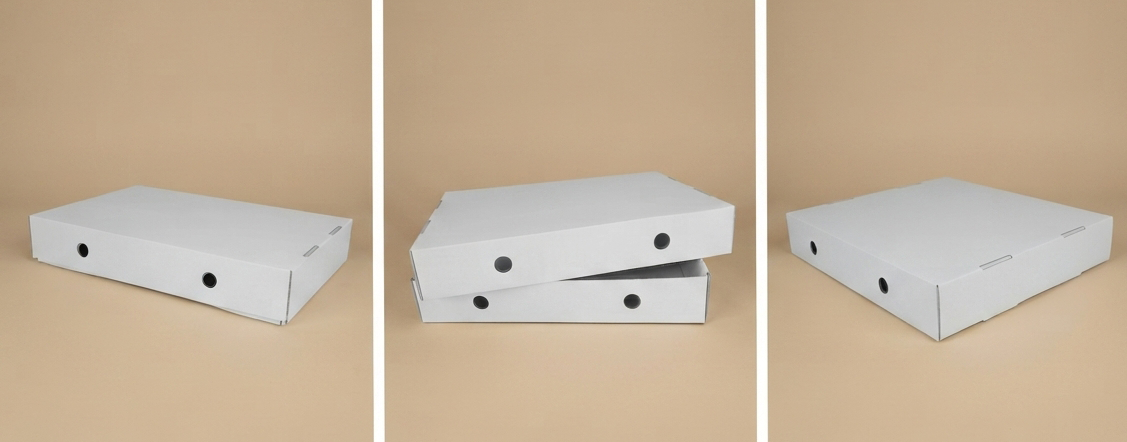 FEFCO 0423 Cukrárska prepravka 3 vrstvová Biela 550x370x90mm